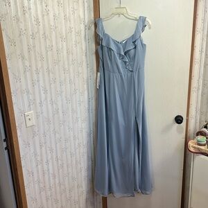Azazie Sophie Dusty Blue Size A16 bridesmaids dress NWT